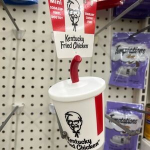Kentucky Fried Chicken Mini Soda Cup Vinyl Dog Toy - White & Red